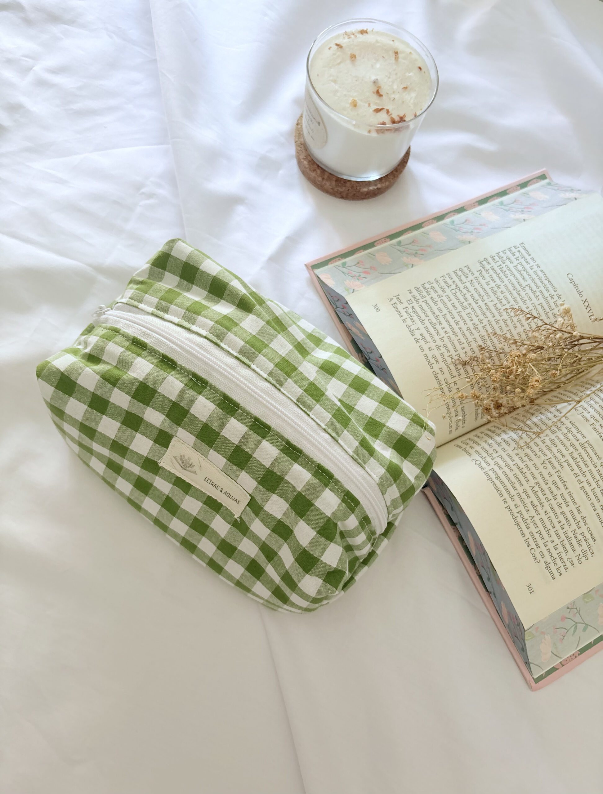 Neceser vichy verde