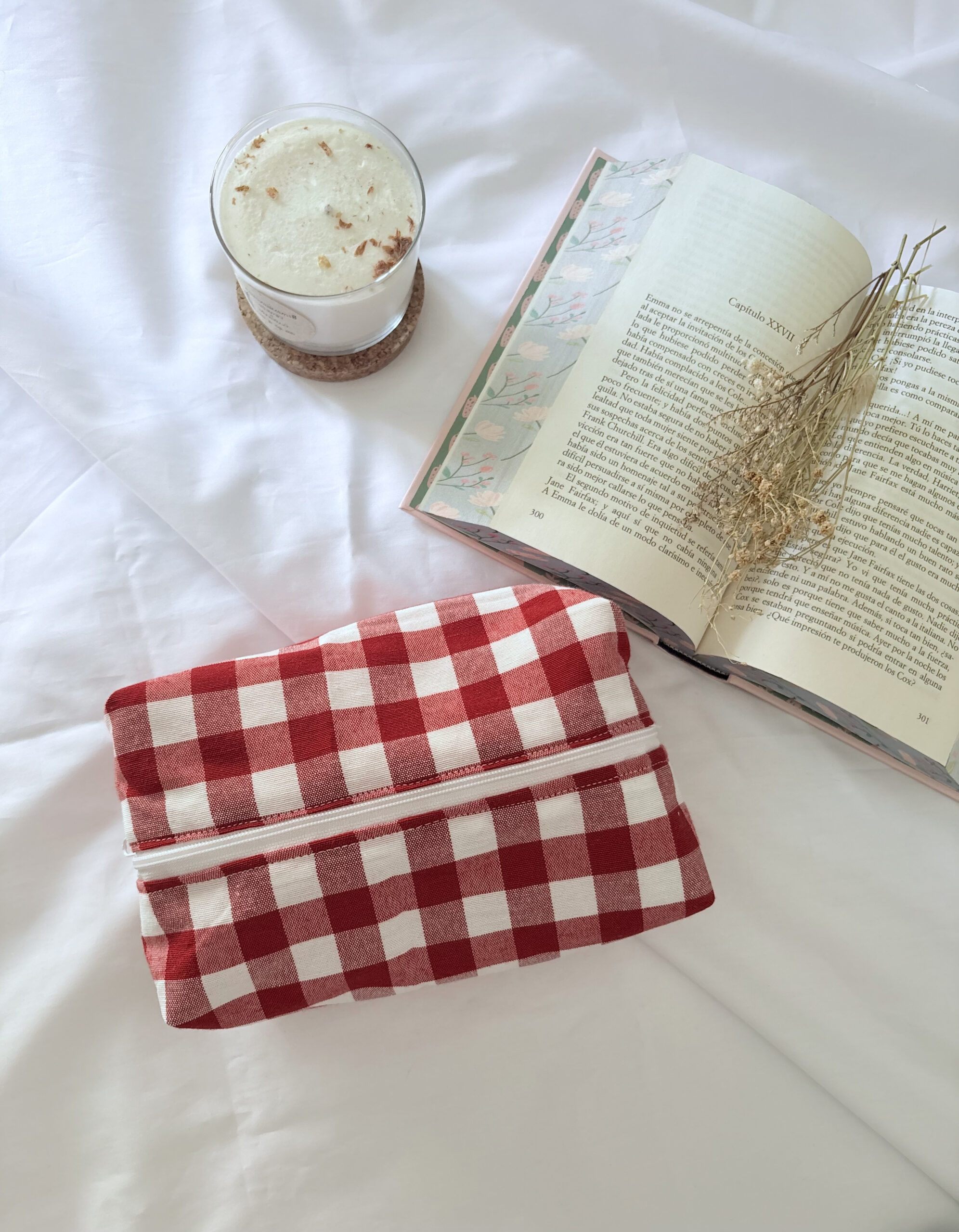 Neceser vichy rojo